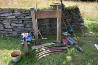 Green Burial Meadow Entrance with Scything Equipment